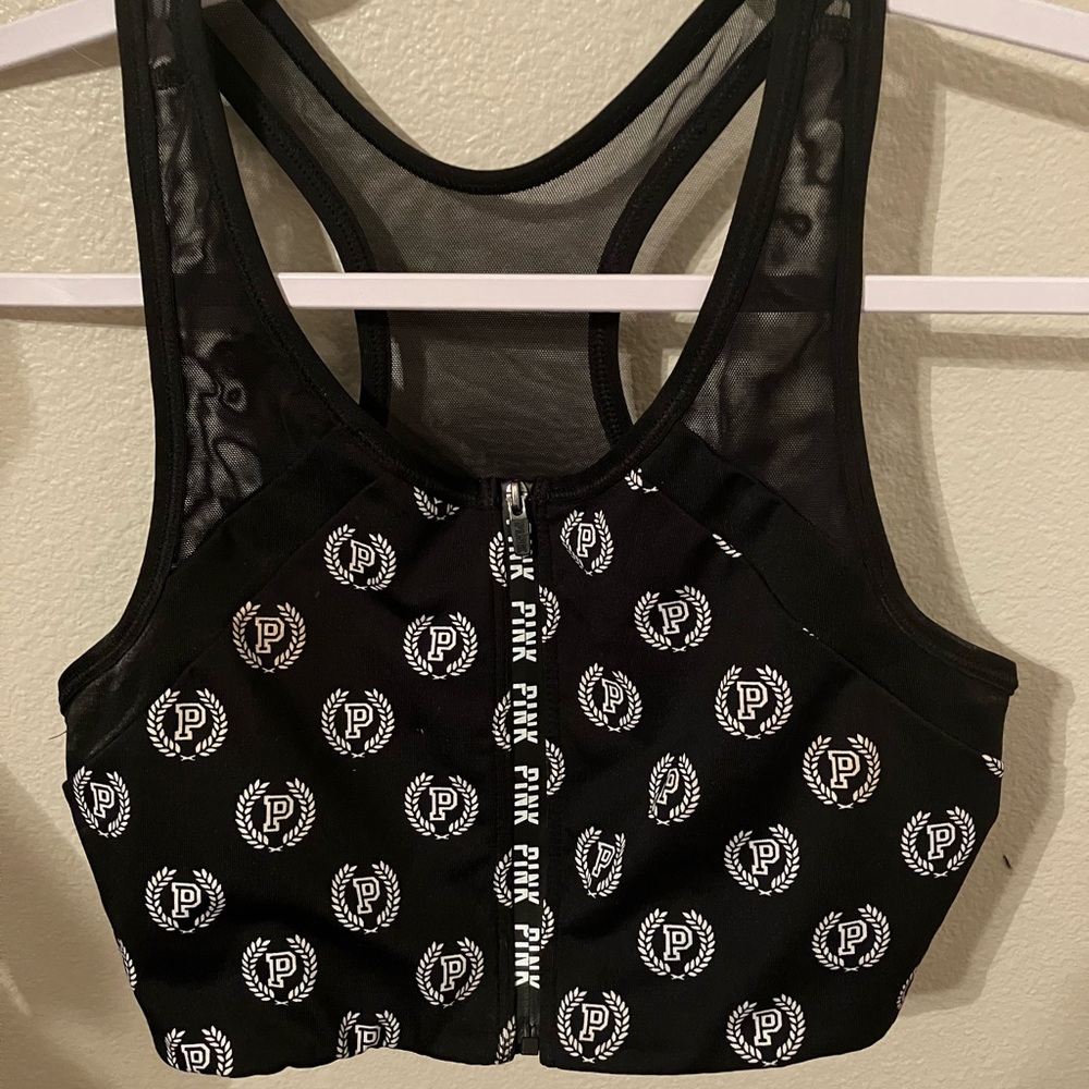 VS PINK Ultimate Front Zip Sports Bra- Medium